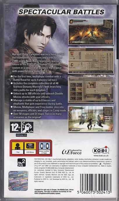 Dynasty Warriors vol 2 - PSP (B Grade) (Genbrug)